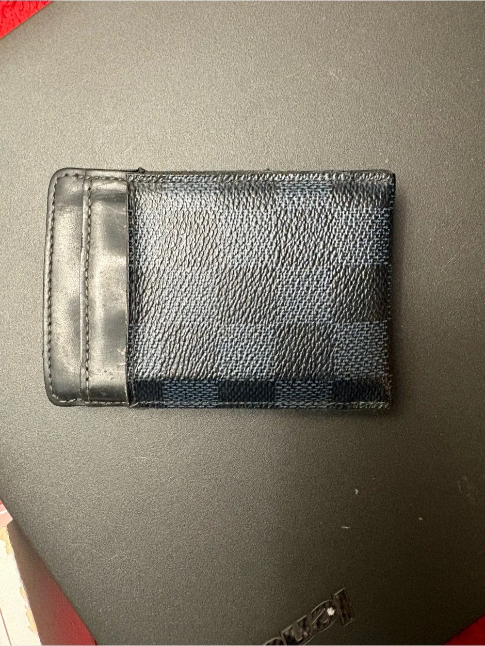 Louis Vuitton Blue Damier Graphite Money Clip Card Case